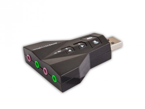Savio Karta muzyczna USB 7w1, dźwięk Virtual 7.1CH, Plug & Play, blister, AK-08