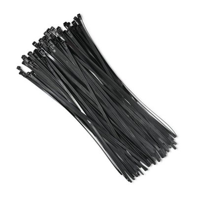 Qoltec Opaski zaciskowe wielorazowe/trytytki | 7.2*350mm | Nylon UV |   Czarne