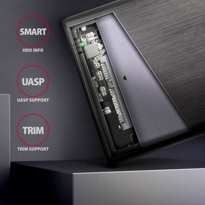 AXAGON Bezśrubowa aluminiowa obudowa zewnętrzna USB 3.2 Gen 1 - SATA 6G dla 2.5&quot; SSD/HDD EE25-A6M