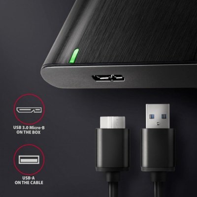 AXAGON Bezśrubowa aluminiowa obudowa zewnętrzna USB 3.2 Gen 1 - SATA 6G dla 2.5&quot; SSD/HDD EE25-A6M