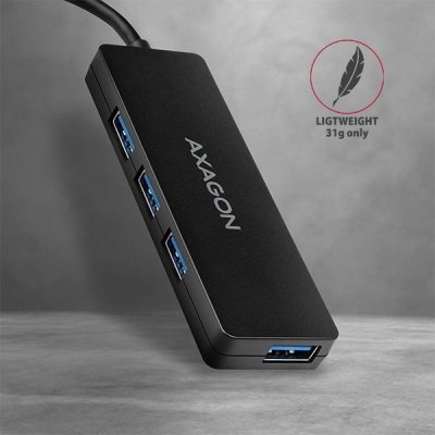 AXAGON Hub 4-portowy HUE-G1C, USB 3.2 Gen 1 SLIM kabel Type-C 14cm