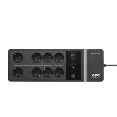APC Zasilacz BE850G2-GR 850VA, 230V, porty ładowania USB typu C i A, 8 gniazd Schuko CEE 7 (2 przepięcia)