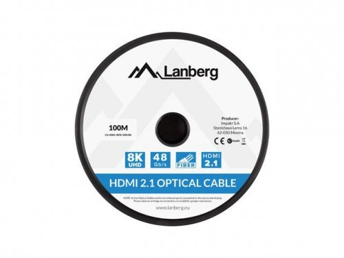 Lanberg Kabel HDMI M/M v2.1 100M 8K czarny optyczny AOC