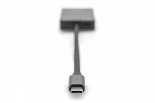 Digitus Czytnik kart USB-C, 2-portowy UHS-II SD4.0 TF4.0 High Speed, aluminiowy, Szary
