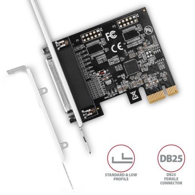 AXAGON PCEA-P1N Kontroler PCIe 1x port równoległy (LPT), w zestawie SP & LP