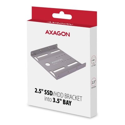 AXAGON RHD-125S Ramka metalowa do montażu 1x 2.5 cali HDD w pozycji 3.5 cali, szary