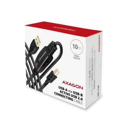AXAGON ADR-210B USB 2.0 A-M -&gt; B-M Aktywny kabel połączeniowy/wzmacniacz 10m
