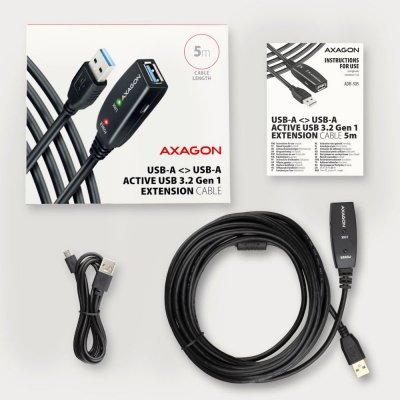 AXAGON ADR-305 USB 3.0 A-M -&gt; A-F aktywny kabel przedłużacz/wzmacniacz 5m