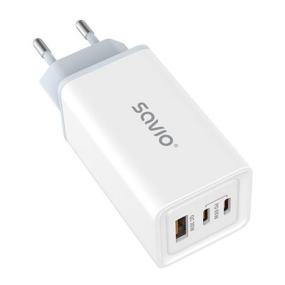 Savio Ładowarka sieciowa USB GaN 65W, Quick Charge 4.0, Power Delivery 3.0, LA-07