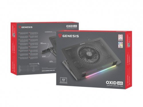 Natec Podstawka pod notebook Genesis Oxid 450 RGB  15.6&#039;&#039;