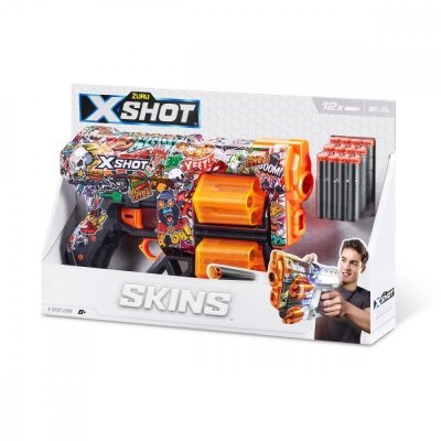 ZURU X-Shot Wyrzutnia wzór H SKINS-DREAD (12 Strzałek)