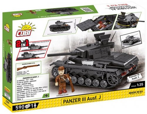 Cobi Klocki Klocki Historical Collection WWII Panzer III Ausf. J 590 klocków