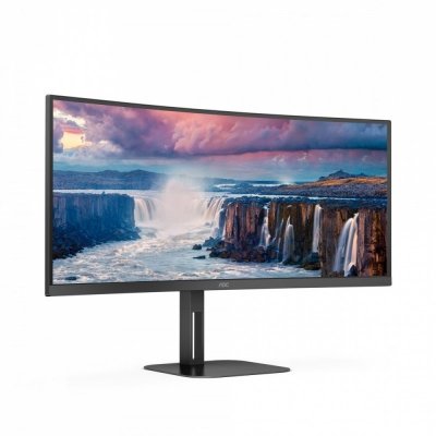  AOC Monitor komputerowy komputerowy CU34V5C 34 cali Curved, Zakrzywiony VA 100Hz HDMI DP USB-C