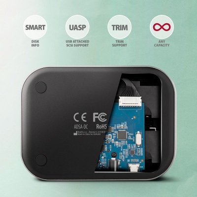 AXAGON ADSA-DC Stacja dokująca USB 3.2 Gen 1 - 2x SATA 6G 2.5 cali/3.5 cali SSD/HDD