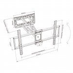 ART Uchwyt do TV LCD/LED 50-120 cali 150kg AR-91XXL reg.pion/poziom               90-935mm max VESA 900x600