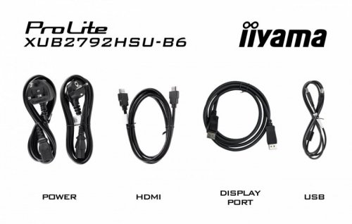 IIYAMA Monitor ProLite XUB2792HSU-B6 27 cali IPS,HDMI,DP,100Hz,SLIM,4xUSB3.2,PIVOT,  HAS(150mm),2x2W