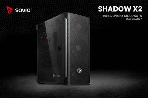 Savio Obudowa komputerowa Shadow X2 Mesh/Glass