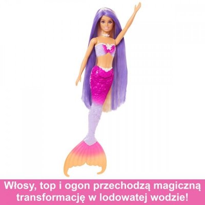 Mattel Lalka Barbie Malibu Syrenka Zmiana koloru
