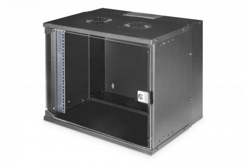 Digitus Szafa sieciowa wisząca 19 cali 9U, SOHO PRO 460 x 540 x 400 mm, nośność 60kg, drzwi szyba, niezłożona, Czarna