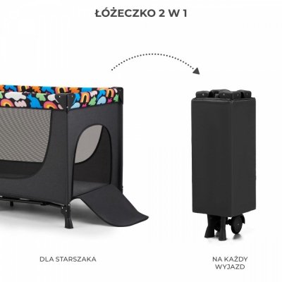 Kinderkraft Łóżeczko turystyczne JOY 2 HAPPY SHAPES