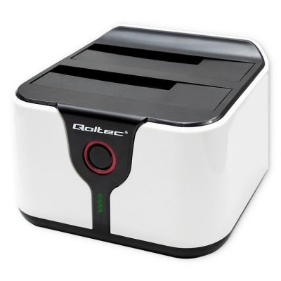 Qoltec Stacja dokująca do dysków HDD SSD 2.5 cali 3.5 cali | SATA III | USB 3.0 | Super speed 5Gb/s | z funkcją klonowania offline