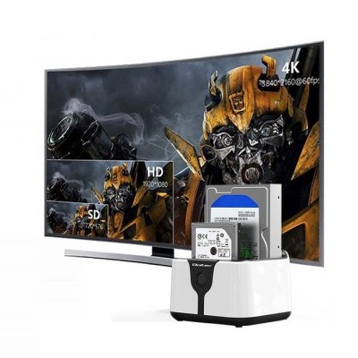 Qoltec Stacja dokująca do dysków HDD SSD 2.5 cali 3.5 cali | SATA III | USB 3.0 | Super speed 5Gb/s | z funkcją klonowania offline