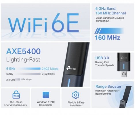 TP-LINK Karta sieciowa USB Archer TXE70UH AXE5400
