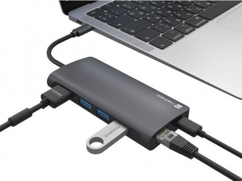 Natec Multiport Adapter Fowler 2 V2 USB-C-&gt;HUB USB 3.0 3X, HDMI4K