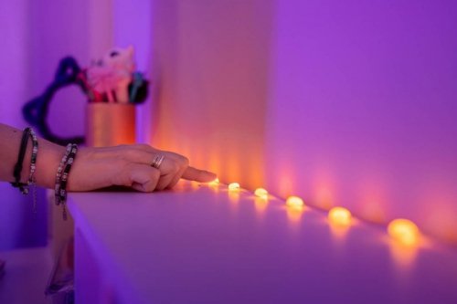 TWINKLY Inteligentne lampki dekoracyjne Strings USB-C (Candies) 200 LED RGB, serca, zielony przewód, 12 m