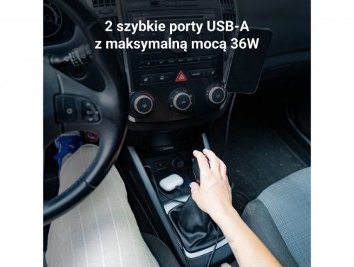 Green Cell Ładowarka samochodowa GC PowerRide Nano36 36W 6A 2x USB-A