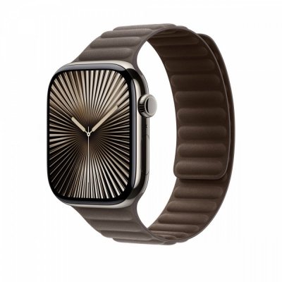 Apple Pasek karbowany magnetyczny w kolorze szarobrązowym do koperty 46 mm - rozmiar S/M