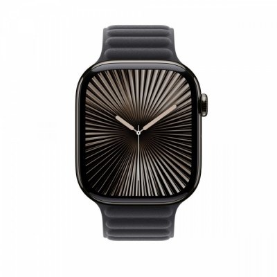 Apple Pasek karbowany magnetyczny w kolorze czarnym do koperty 46 mm - rozmiar S/M