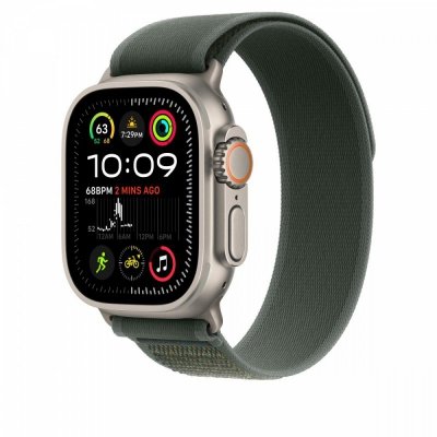 Apple Opaska Trail w kolorze zielonym do koperty 49 mm - rozmiar M/L - elementy z tytanu w kolorze naturalnym