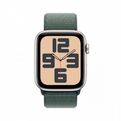 Apple Watch SE GPS + Cellular, koperta 44 mm z aluminium w kolorze księżycowej poświaty z opaską sportową w kolorze górskiego jeziora