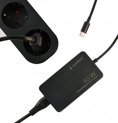 Gembird Ładowarka uniwersalna 65W USB-C FC czarna
