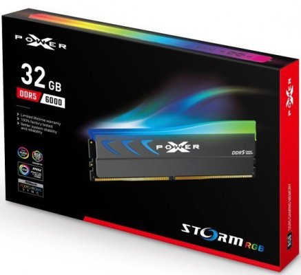 Silicon Power Pamięć DDR5 XPOWER Storm RGB 32GB/6000 1*32GB CL38 szara