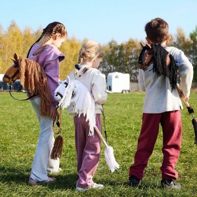 Tootiny Koń na kiju Hobby Horse HOPPIHORSE A3 Leopard - biały, maść tarantowata