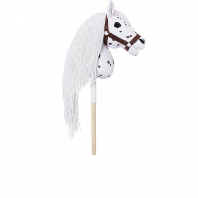 Tootiny Koń na kiju Hobby Horse HOPPIHORSE A3 Leopard - biały, maść tarantowata