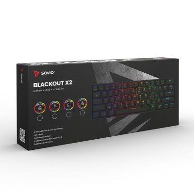 Savio Klawiatura mechaniczna BLACKOUT X2  OUTEMU Red, Hot Swap