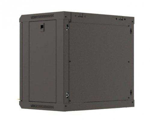 Lanberg Szafa instalacyjna rack wisząca 19" 540x350 czarna drzwi przeszklone ( flat pack)