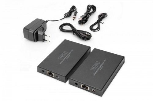 Digitus Przedłużacz / Extender KVM HDMI+USB 150m po kat.5e UTP/IP 1080p FHD 60Hz audio (zestaw)