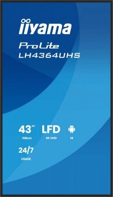 IIYAMA Monitor wyświetlacz digital signage  43 cale LH4364UHS-B1AG 
