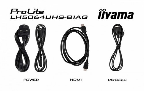 IIYAMA Monitor 50 cali LH5064UHS-B1AG, 24/7,IPS,ANDROID14,4K,500cd,1200:1,   2xHDMI ,USB-C,RJ45, RS-232c, IR, 2x10W, 2xUSB, UCHWYT ŚCIENNY,iiSignage2,WiFi,Fa