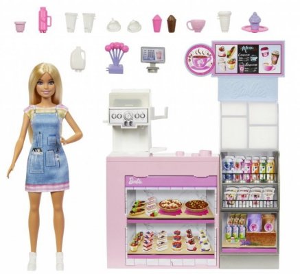 Mattel Zestaw z lalką baristką Barbie Kawiarnia