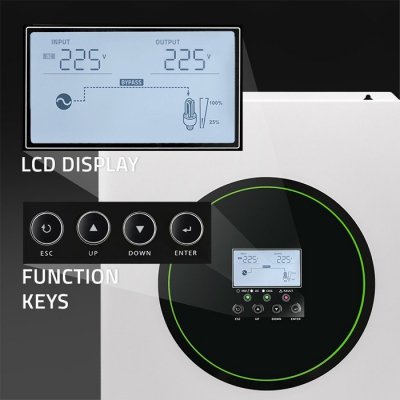 Qoltec Hybrydowy Inwerter solarny Off-Grid  6200W | 120A | 48V | MPPT | BMS | Sinus | opcja Wi-Fi | Power Factor 1.0
