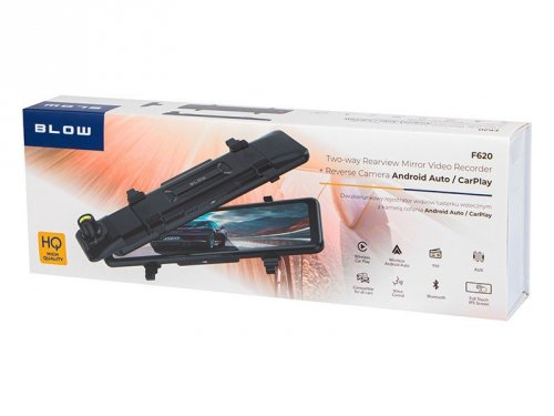 BLOW Rejestrator video BLACKBOX DVR F620 Carplay Android kamera + kamera tylna