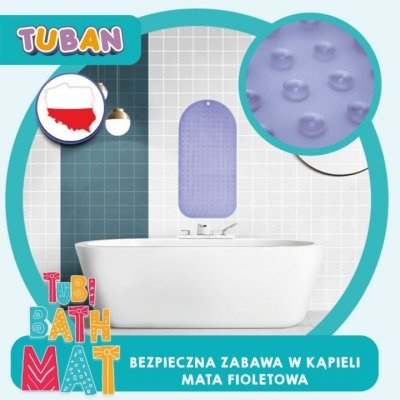 TUBAN Mata kąpielowa antypoślizgowa fioletowa