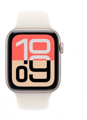 Apple Watch SE 3 GPS+Cellular koperta 44 mm z aluminium w kolorze księżycowej poświaty, pasek sportowy w kolorze księżycowej poświaty - rozmiar S/M