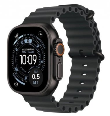 Apple Watch Ultra 3 GPS + Cellular, koperta 49 mm z tytanu w kolorze czarnym, pasek Ocean w kolorze czarnym