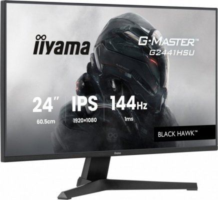 IIYAMA Monitor komputerowy  23,8 cala G2441HSU-B1 IPS,FHD,144Hz,1ms,2xUSB,350cd,HDMI,DP